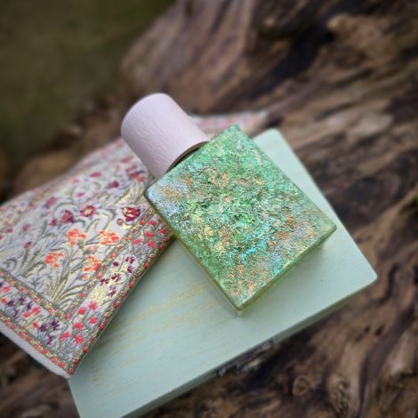 Artisan hand-painted perfume bottle Cafe au Jasmin
