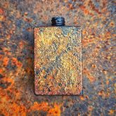 Artisan hand painted perfume bottle rust effect